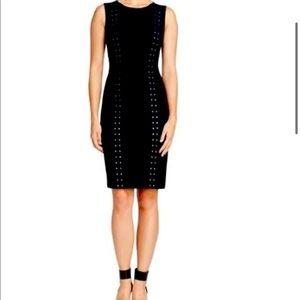 NYDJ  Black Embellished Studded Sleeveless Dress 0